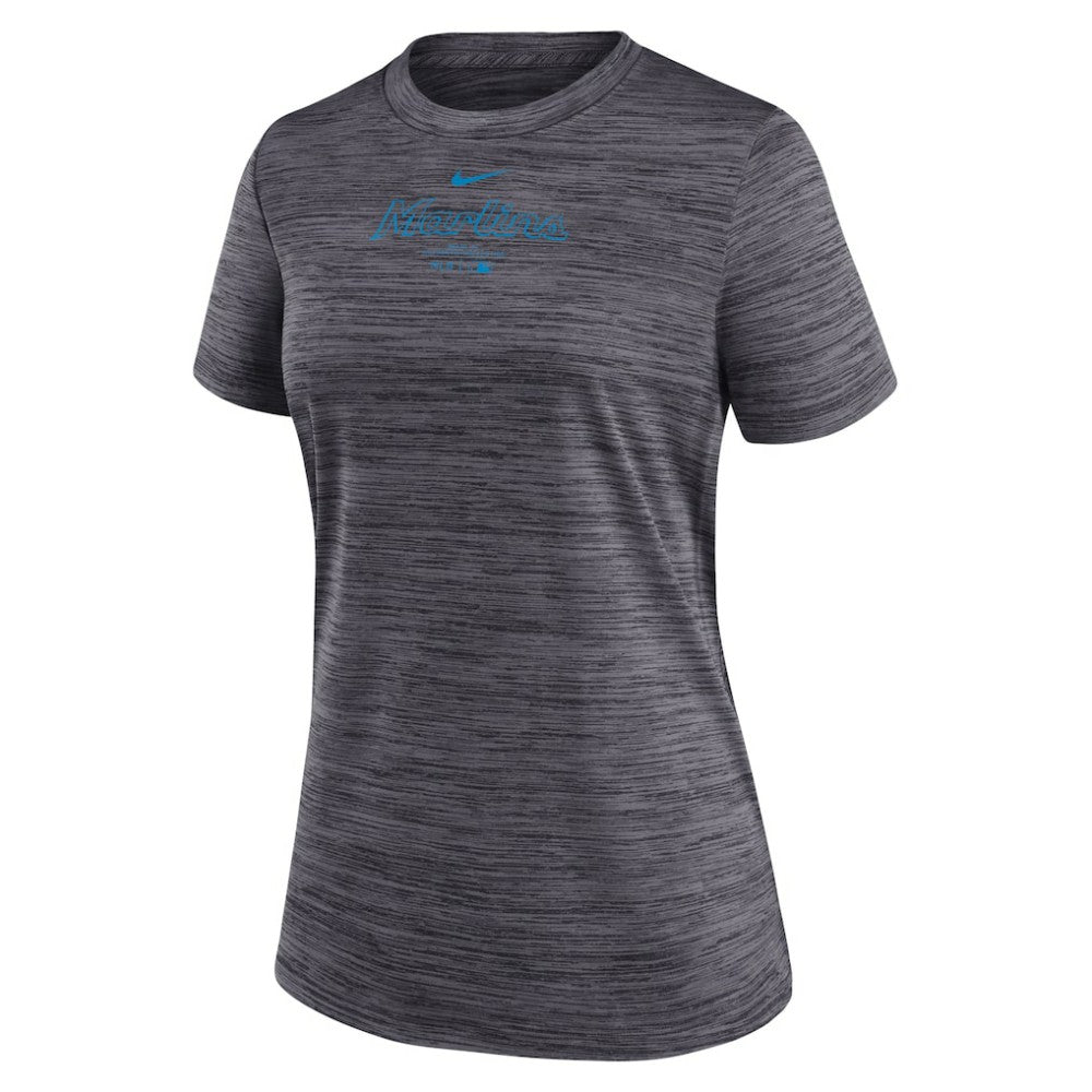 Miami Marlins Women's Authentic Collection Velocity Performance T-Shirt Black