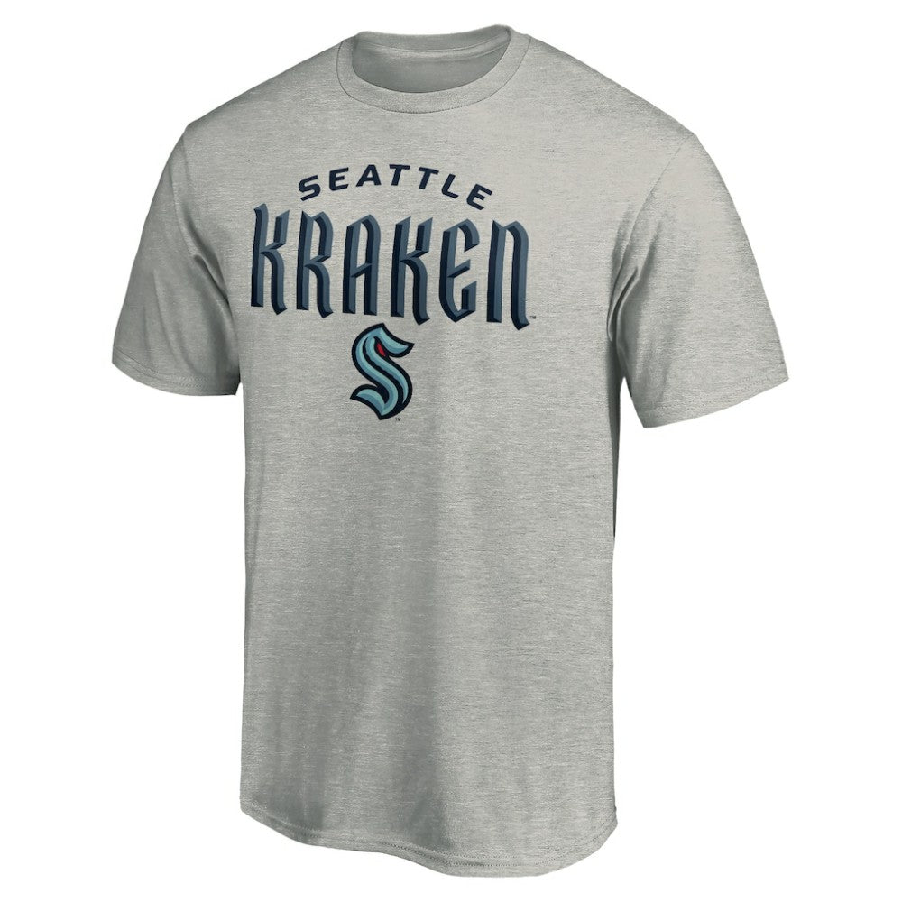Seattle Kraken Team Lockup T-Shirt - Heather Gray T-shirts