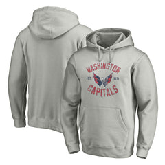 Washington Capitals Heritage Pullover Hoodie - Heather Gray Hoodies