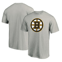 Boston Bruins Primary Logo T-Shirt - Heather Gray T-shirts