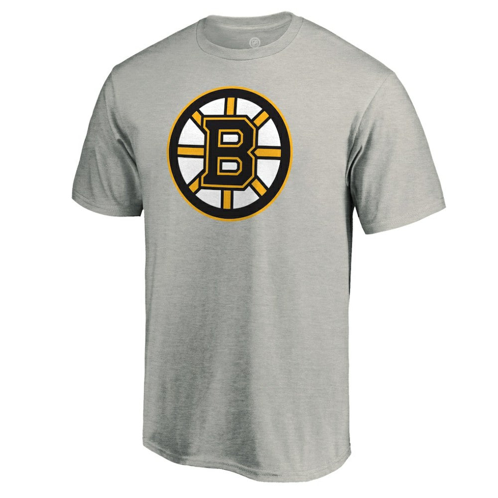 Boston Bruins Primary Logo T-Shirt - Heather Gray T-shirts