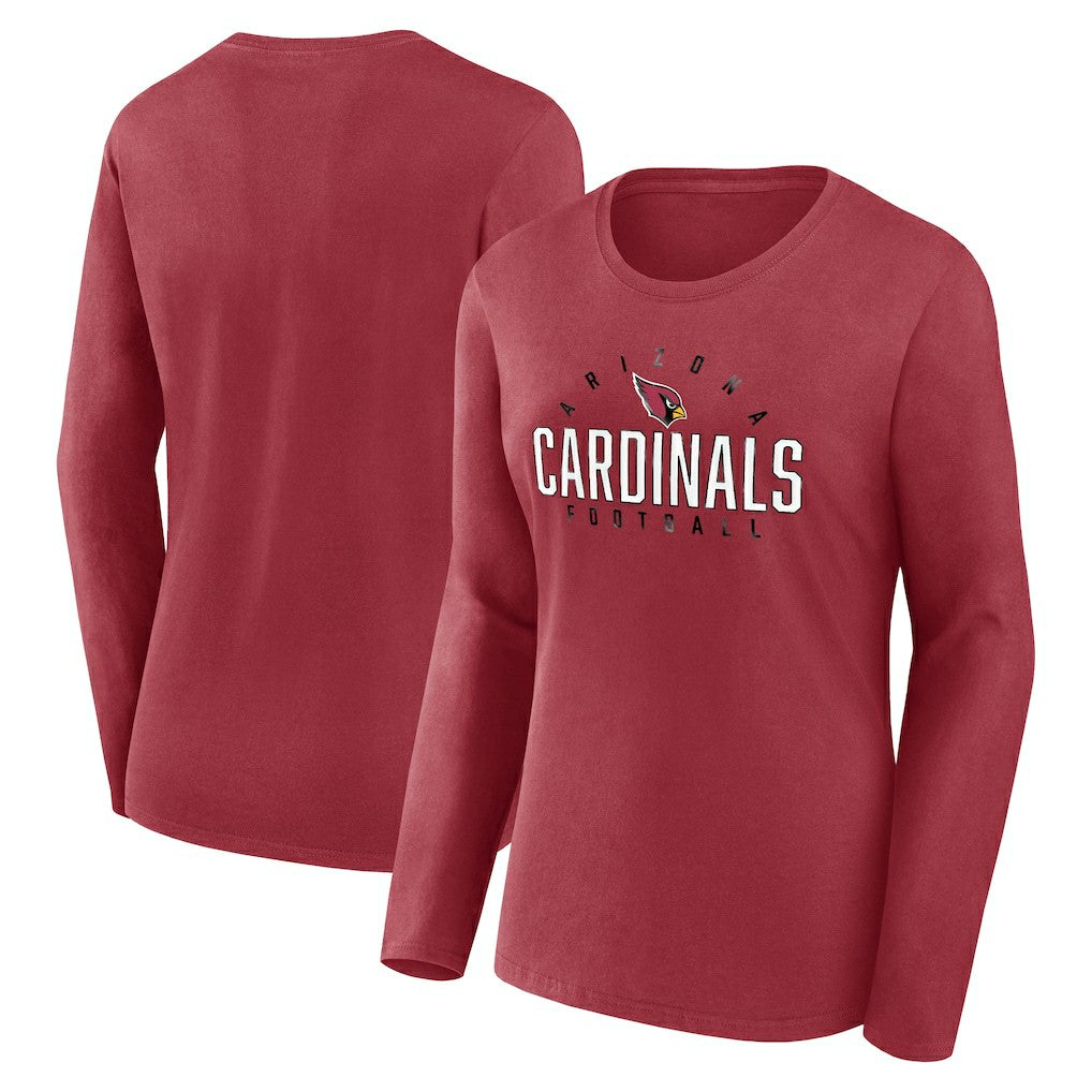 Arizona Cardinals Women's Plus Size Foiled Play Long Sleeve T-Shirt - Cardinal discount