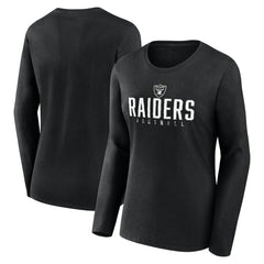Las Vegas Raiders Women's Plus Size Foiled Play Long Sleeve T-Shirt - Black outlet