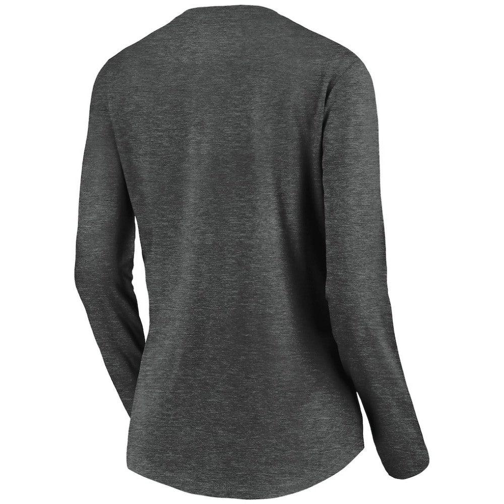 Vegas Golden Knights Women's Primary Logo V-Neck Long Sleeve T-Shirt - Charcoal T-shirts