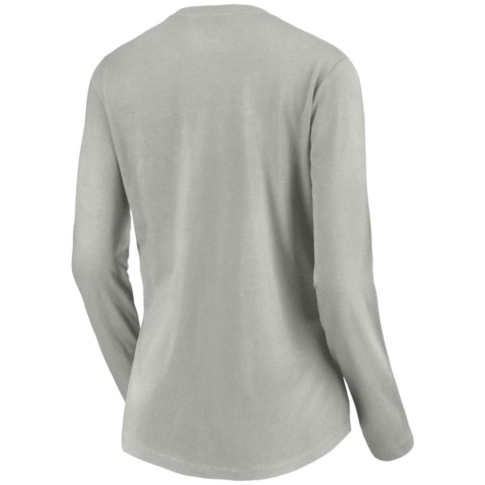 Vegas Golden Knights Women's Primary Logo V-Neck Long Sleeve T-Shirt - Gray T-shirts
