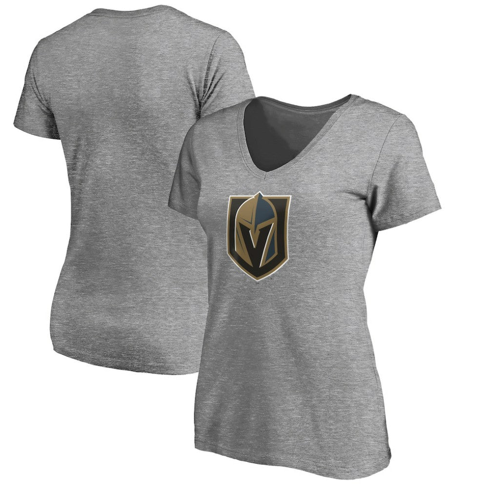Vegas Golden Knights Women's Primary Logo V-Neck T-Shirt - Gray T-shirts