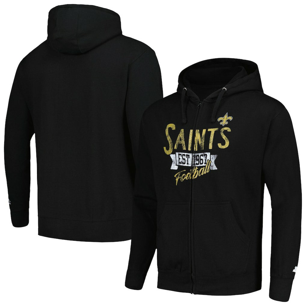 New Orleans Saints Starter Domestic Post Season Full-Zip Hoodie - Black sale