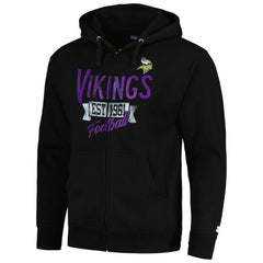 Minnesota Vikings Starter Domestic Post Season Full-Zip Hoodie - Black discount