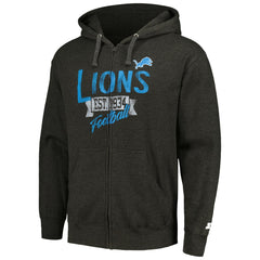 Detroit Lions Starter Domestic Post Season Full-Zip Hoodie - Charcoal outlet
