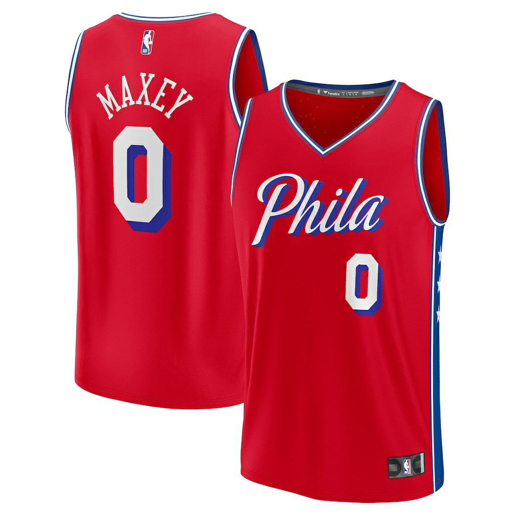 Tyrese Maxey Philadelphia 76ers Fast Break Replica Player Jersey sale - Statement Editi- Red online