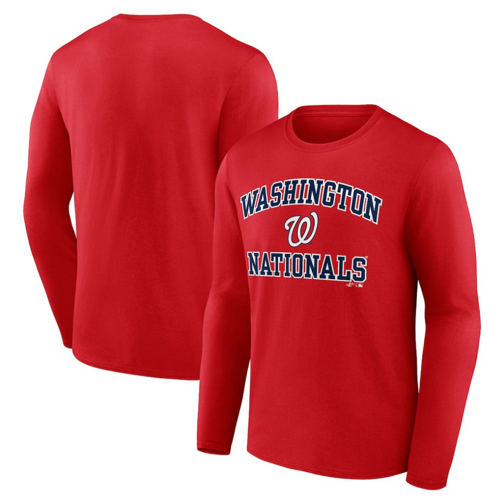 Washington Nationals Logo Athletic Heart & Soul Long Sleeve T-Shirt Red