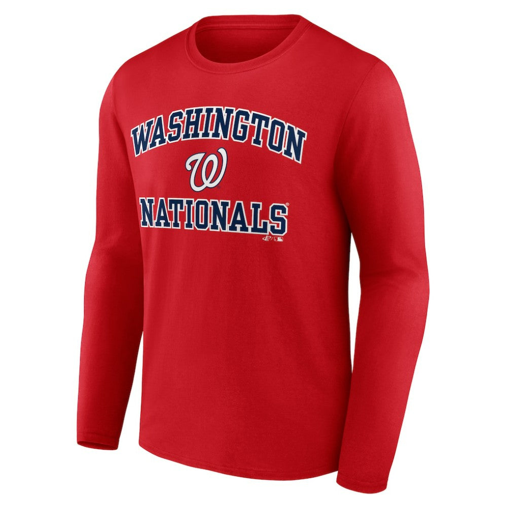 Washington Nationals Logo Athletic Heart & Soul Long Sleeve T-Shirt Red