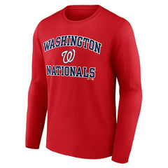 Washington Nationals Logo Athletic Heart & Soul Long Sleeve T-Shirt Red
