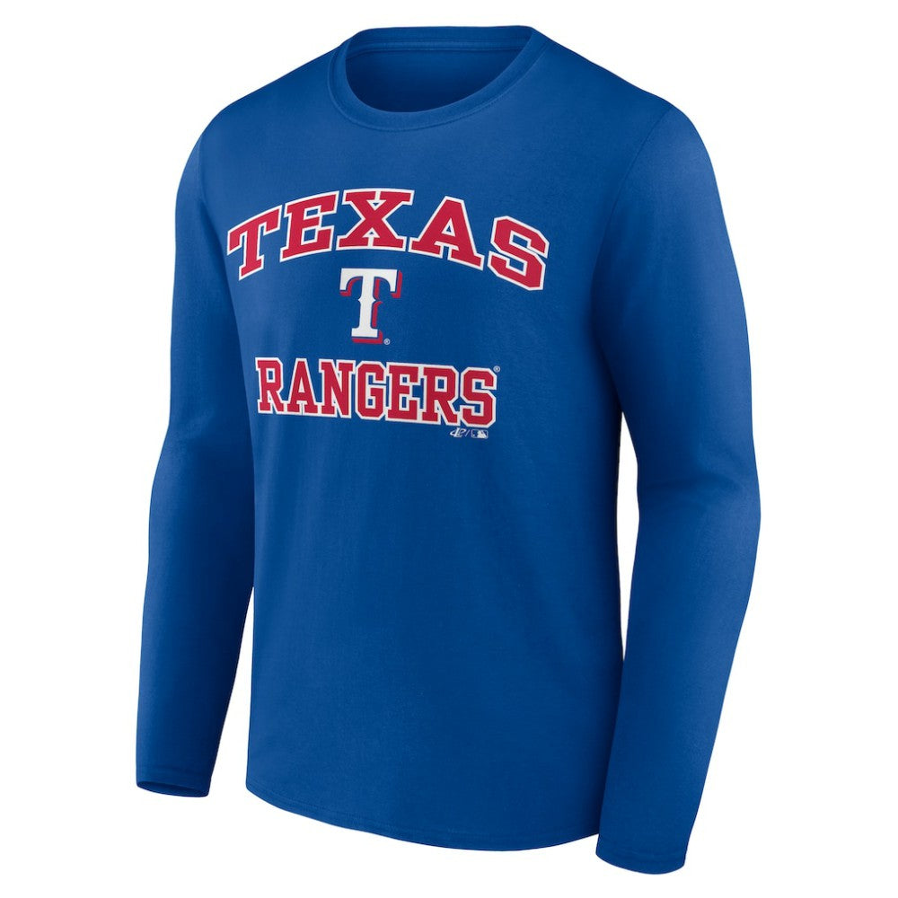 Texas Rangers Logo Athletic Heart & Soul Long Sleeve T-Shirt Royal