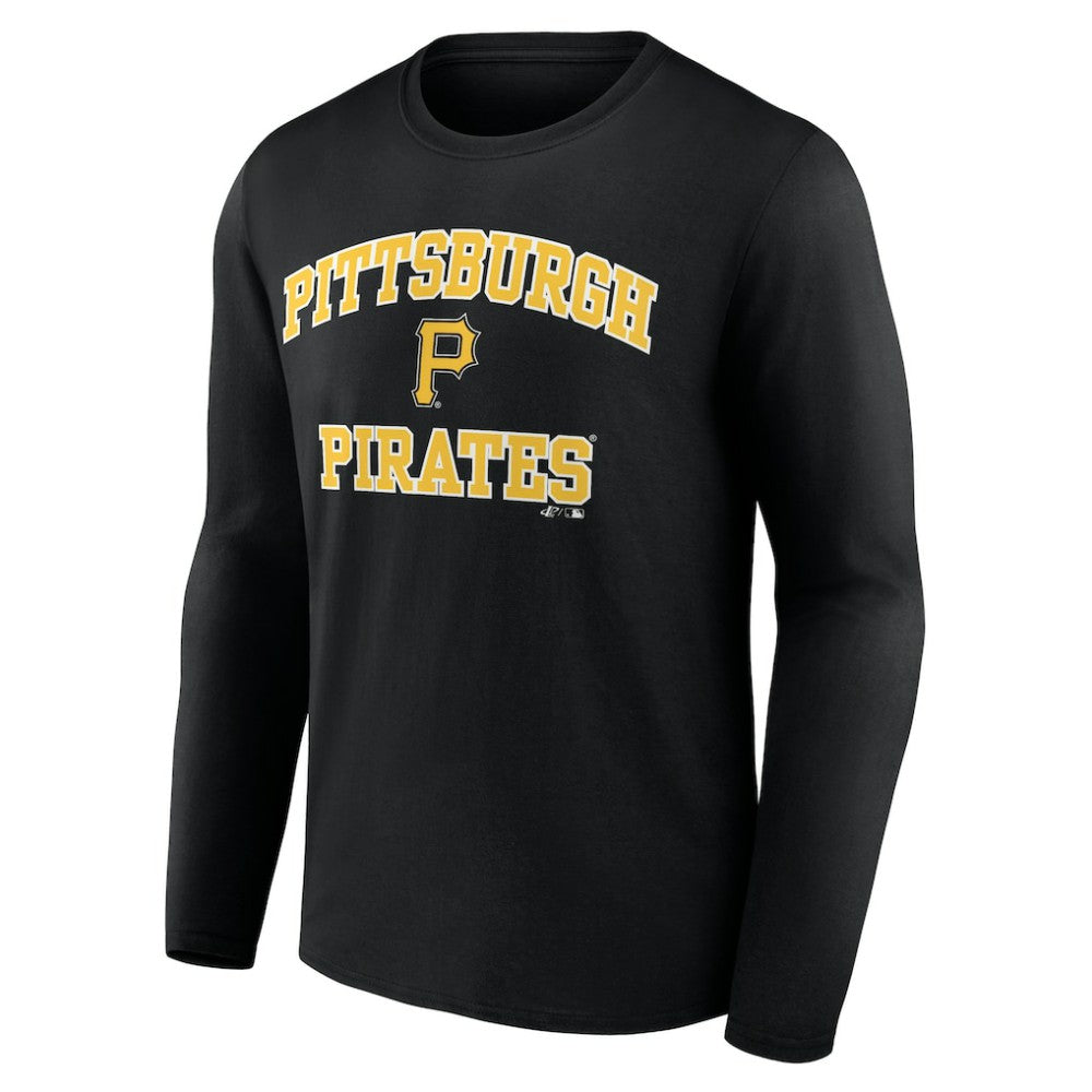 Pittsburgh Pirates Logo Athletic Heart & Soul Long Sleeve T-Shirt Black