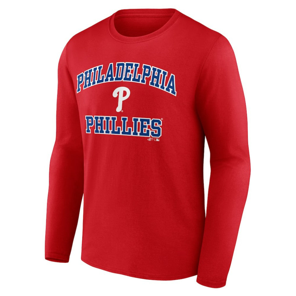 Philadelphia Phillies Logo Athletic Heart & Soul Long Sleeve T-Shirt Red