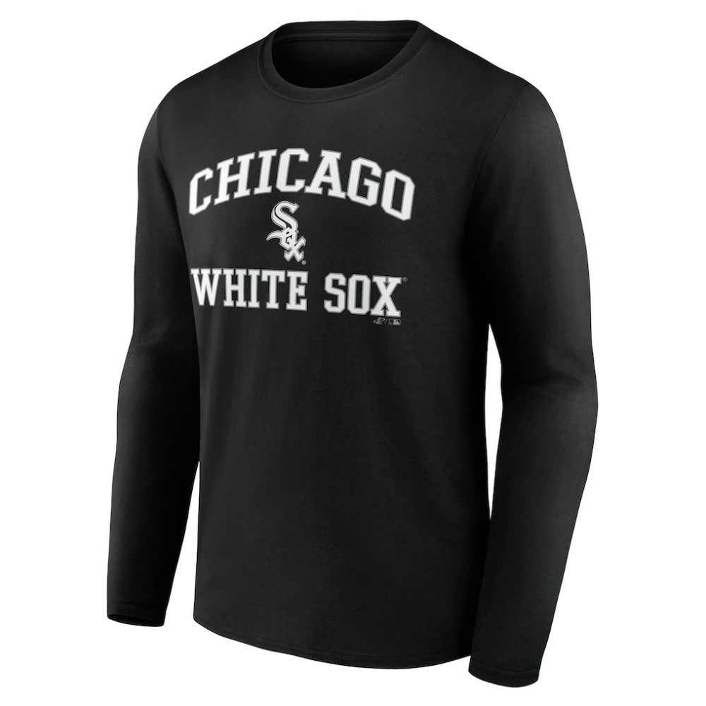 Chicago White Sox Logo Athletic Heart & Soul Long Sleeve T-Shirt Black
