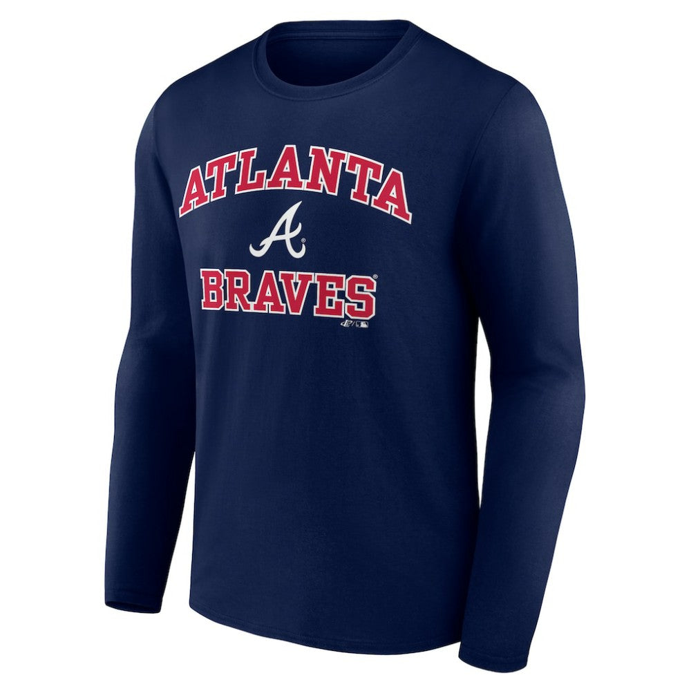 Atlanta Braves Logo Athletic Heart & Soul Long Sleeve T-Shirt Navy