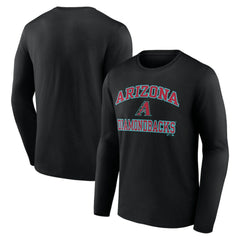 Arizona Diamondbacks Logo Athletic Heart & Soul Long Sleeve T-Shirt Black