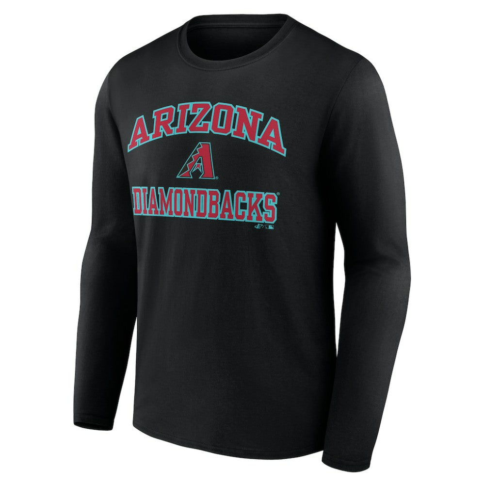Arizona Diamondbacks Logo Athletic Heart & Soul Long Sleeve T-Shirt Black