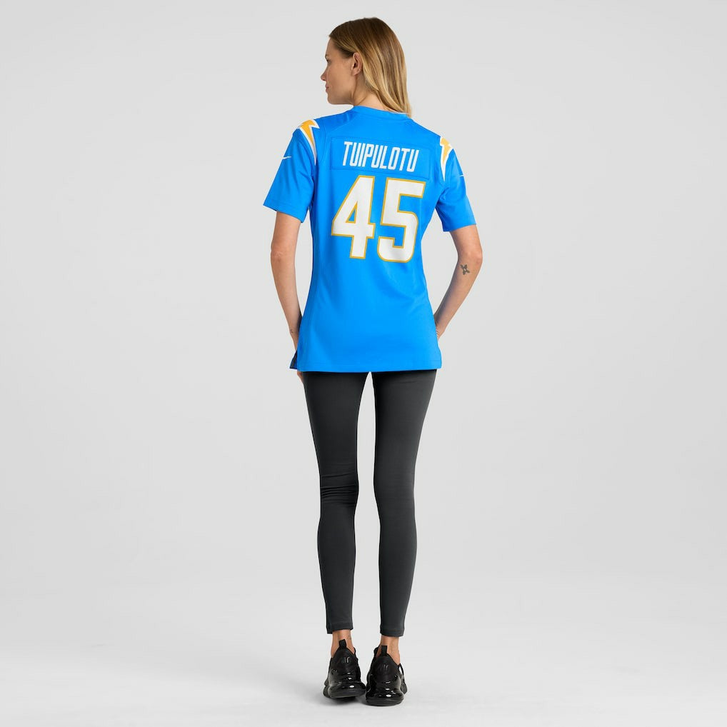 Tuli Tuipulotu Los Angeles Chargers Women's Team Game Jersey - Powder Blue for sale