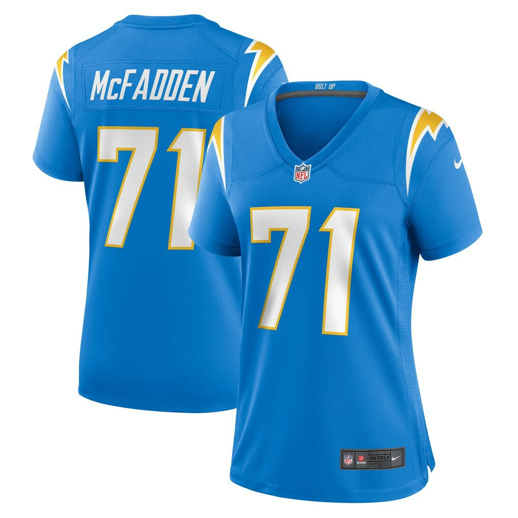 Jordan McFadden Los Angeles Chargers Women's Team Game Jersey - Powder Blue sale