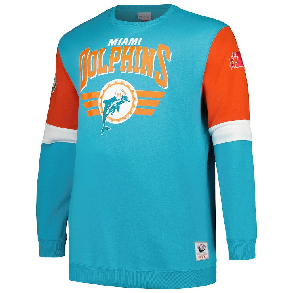 Miami Dolphins Big & Tall Fleece Pullover Sweatshirt - Aqua online
