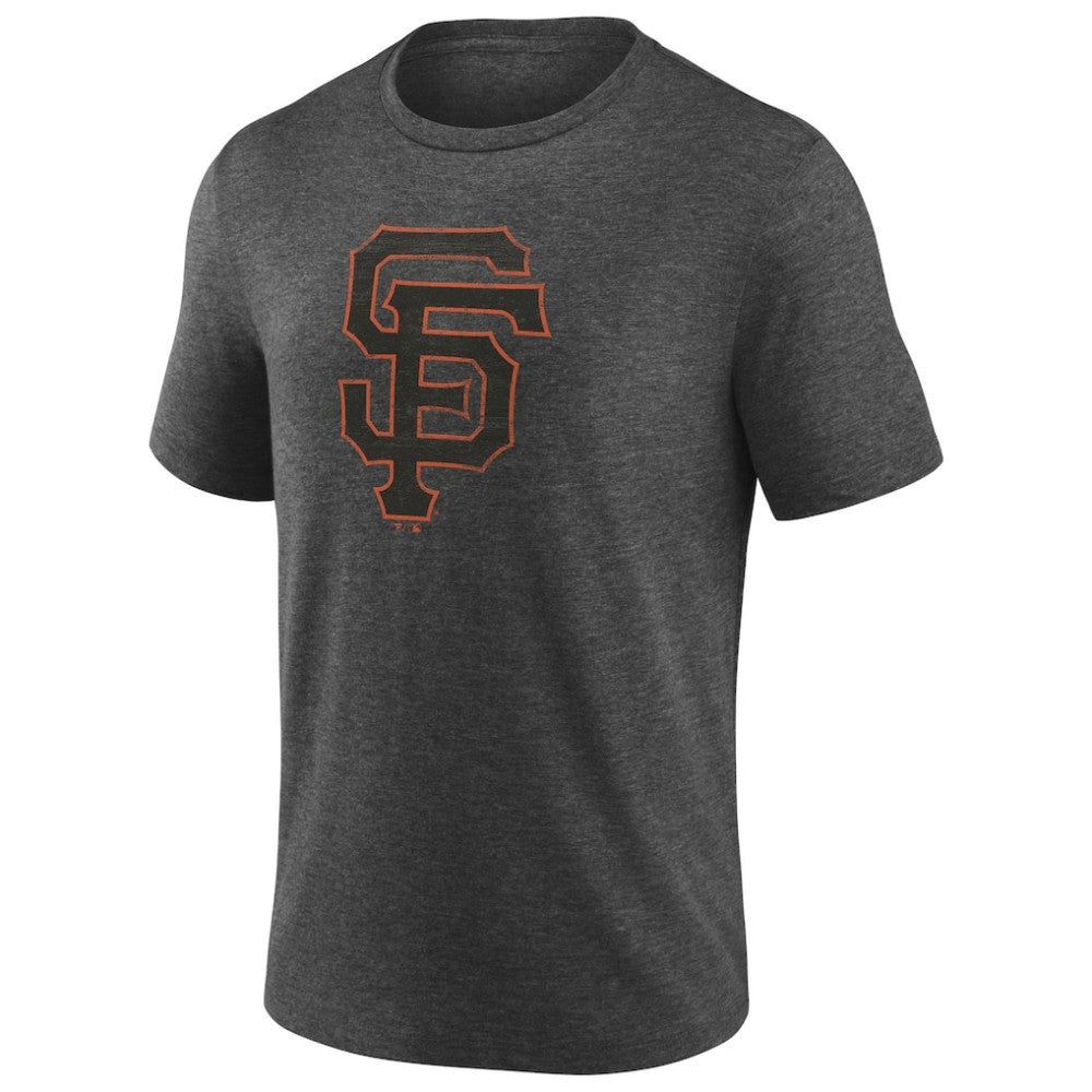 San Francisco Giants Official Logo Tri-Blend T-Shirt Heather Charcoal