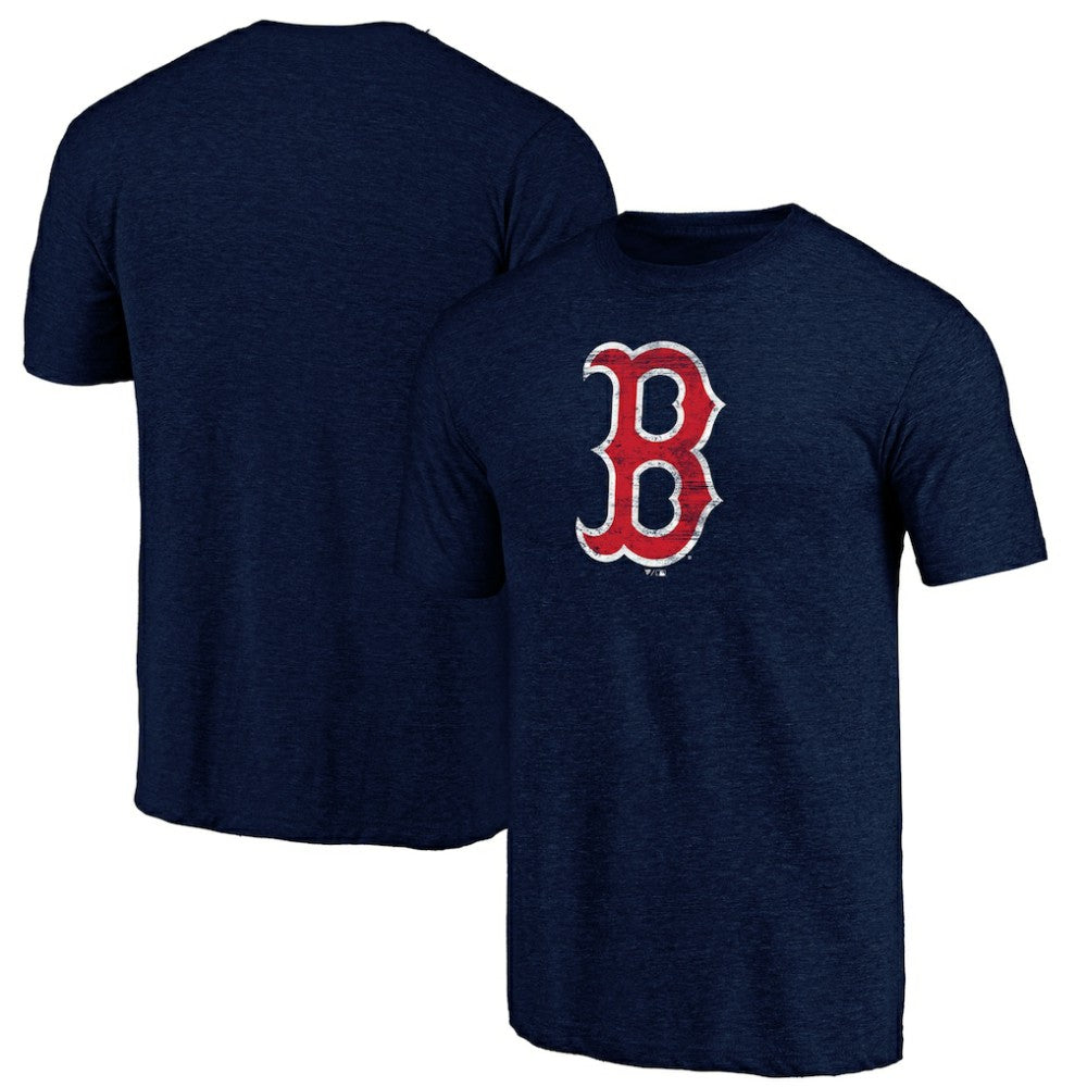 Boston Red Sox Official Logo Tri-Blend T-Shirt Heather Navy