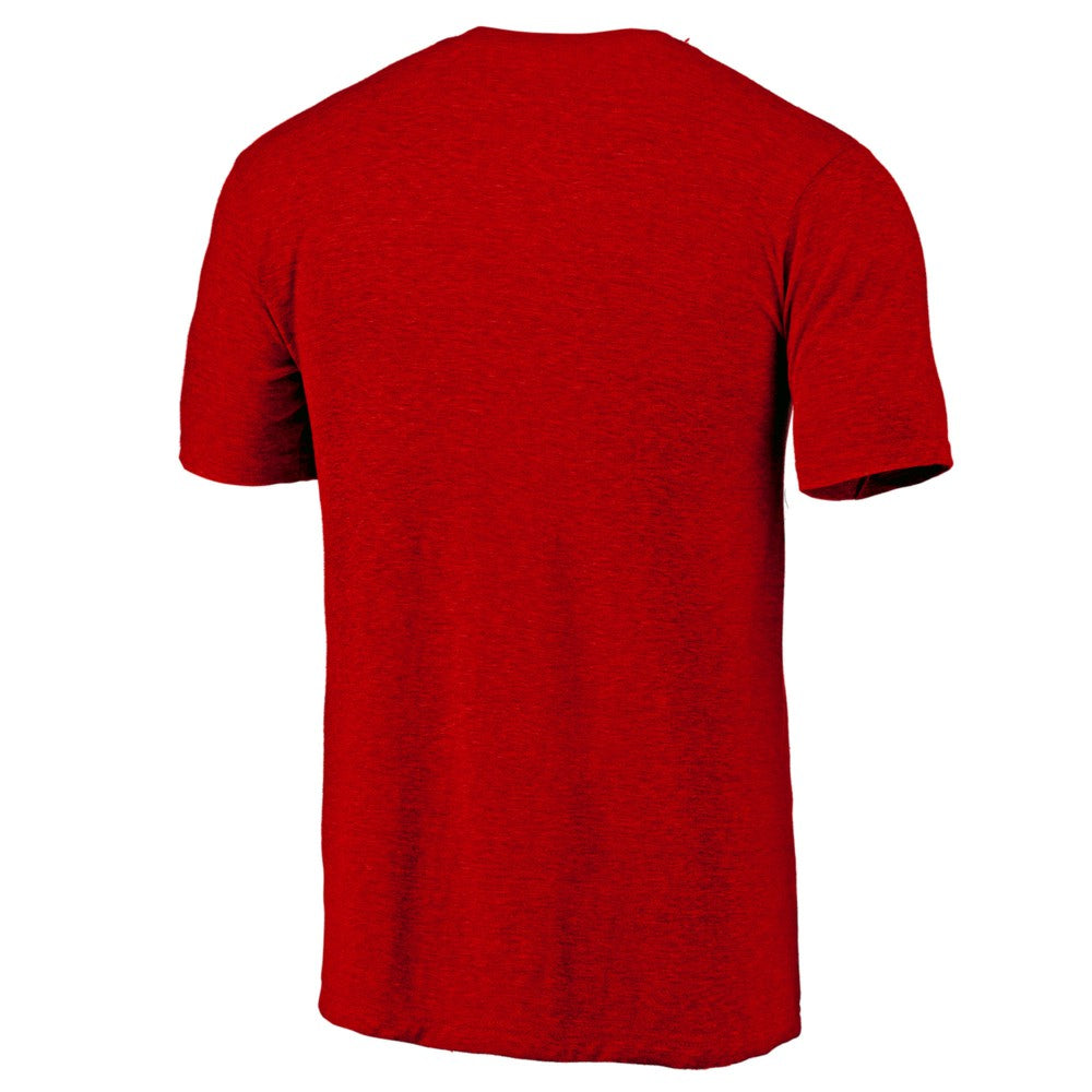 Cincinnati Reds Official Logo Tri-Blend T-Shirt Heather Red