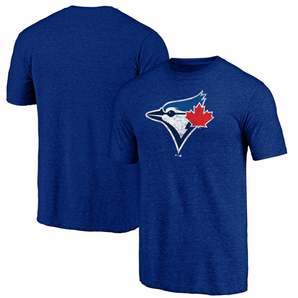 Toronto Blue Jays Official Logo Tri-Blend T-Shirt Heather Royal