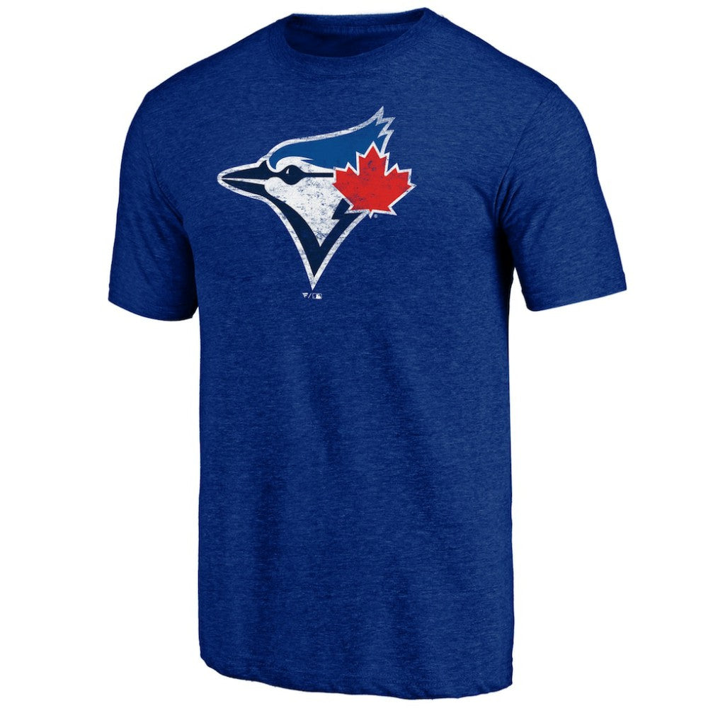 Toronto Blue Jays Official Logo Tri-Blend T-Shirt Heather Royal