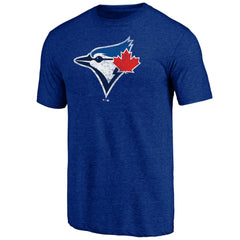 Toronto Blue Jays Official Logo Tri-Blend T-Shirt Heather Royal