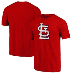St. Louis Cardinals Official Logo Tri-Blend T-Shirt Heather Red