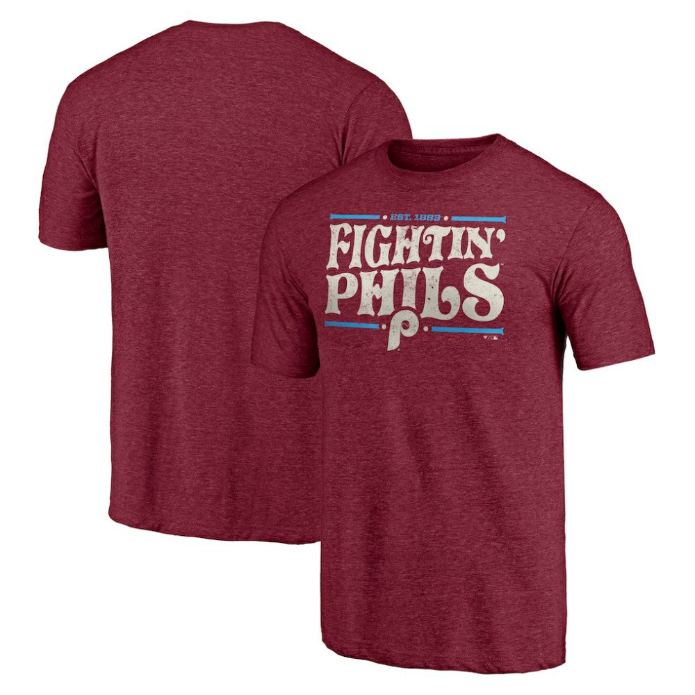 Philadelphia Phillies Hometown Collection Fightin' Phils Tri-Blend T-Shirt Burgundy