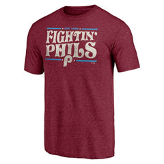 Philadelphia Phillies Hometown Collection Fightin' Phils Tri-Blend T-Shirt Burgundy