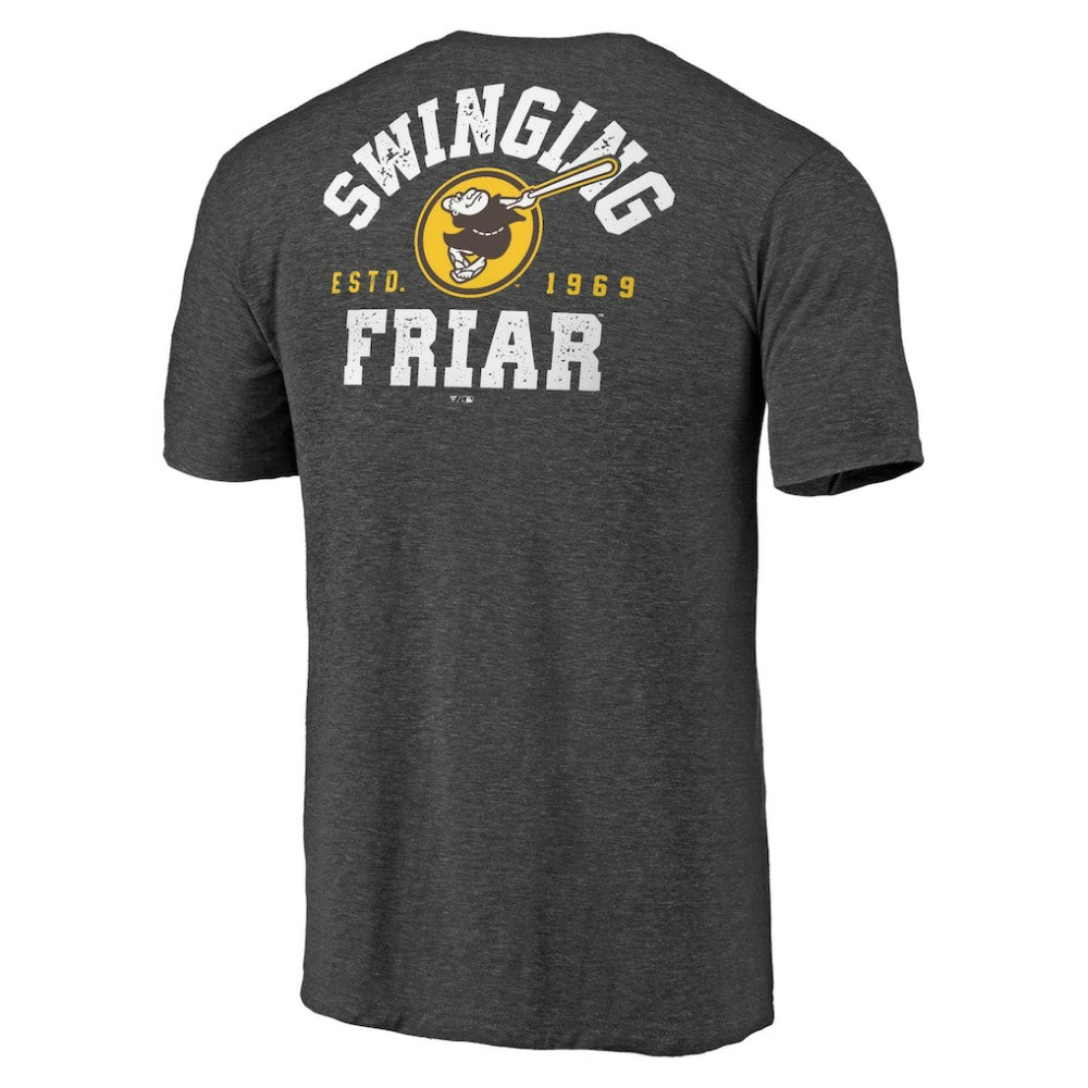 San Diego Padres Hometown Collection Swing Away Tri-Blend T-Shirt Heather Charcoal