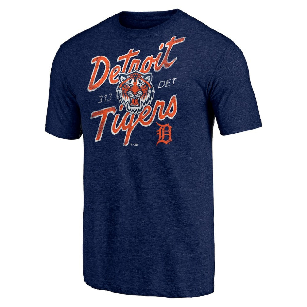 Detroit Tigers Hometown Collection Roar Tri-Blend T-Shirt Heather Navy