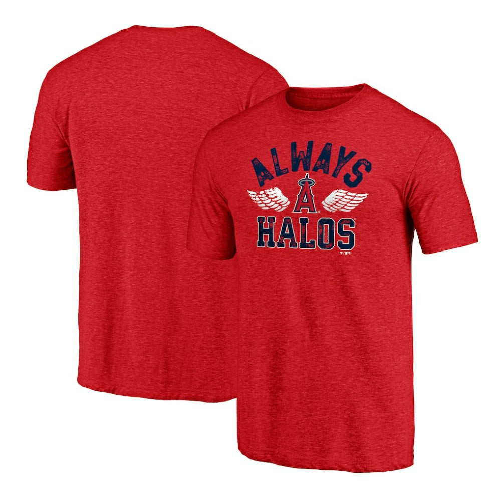 Los Angeles Angels Hometown Collection Always Halos Tri-Blend T-Shirt Heather Red