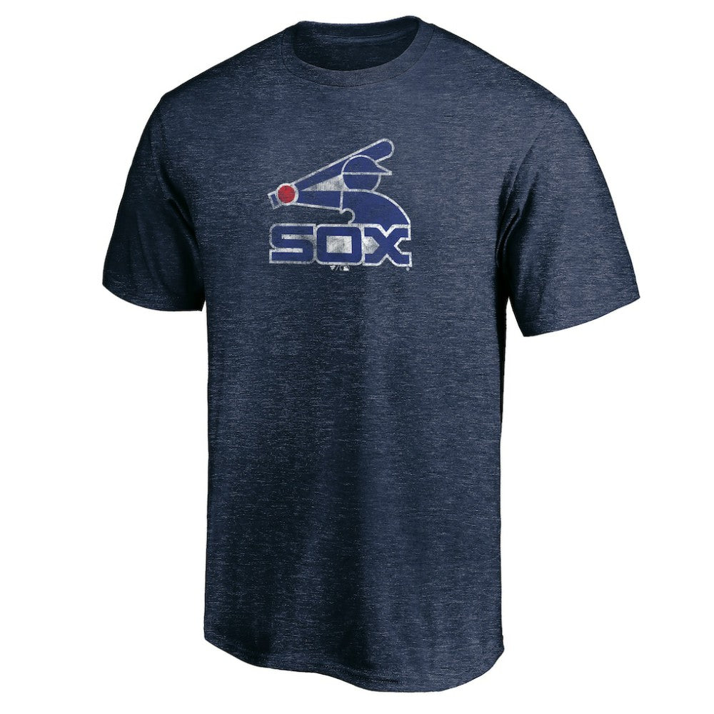 Chicago White Sox Cooperstown Collection Throwback Logo Tri-Blend T-Shirt Navy