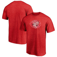 Cincinnati Reds Cooperstown Collection Throwback Logo Tri-Blend T-Shirt Heather Red