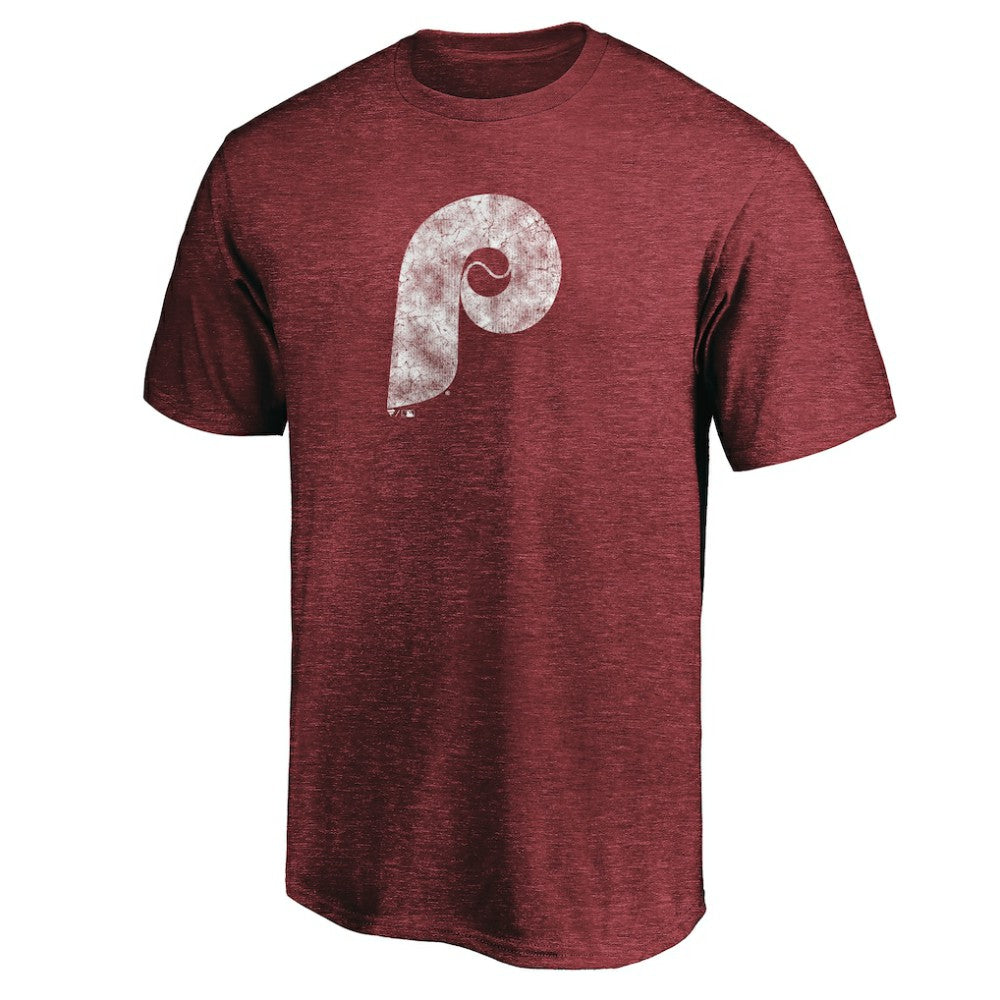 Philadelphia Phillies Cooperstown Collection Throwback Logo Tri-Blend T-Shirt Burgundy