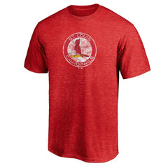 St. Louis Cardinals Cooperstown Collection Throwback Logo Tri-Blend T-Shirt Heather Red