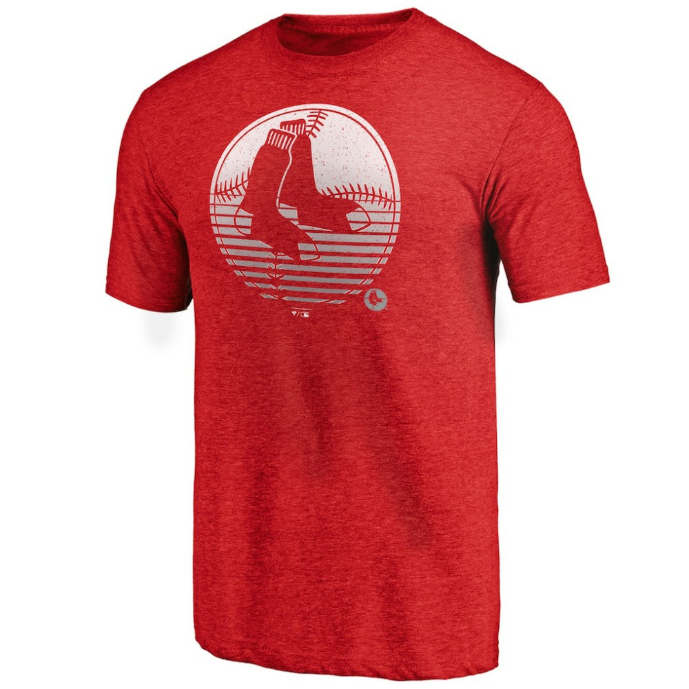 Boston Red Sox Cooperstown Collection Logo Tri-Blend T-Shirt Heather Red