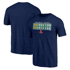 Boston Red Sox Hometown Collection Scoreboard Tri-Blend T-Shirt Heather Navy