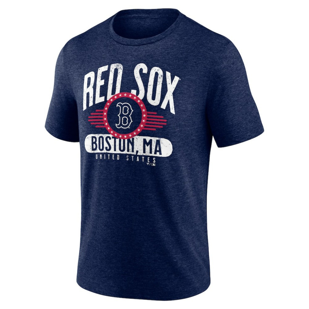 Boston Red Sox Badge of Honor Tri-Blend T-Shirt Heather Navy