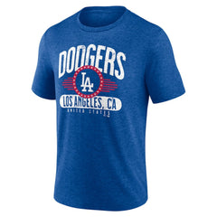 Los Angeles Dodgers Badge of Honor Tri-Blend T-Shirt Heather Royal