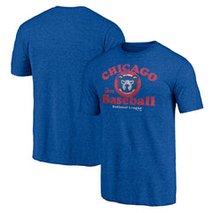 Chicago Cubs Cooperstown Collection Our Game Tri-Blend T-Shirt Heather Royal