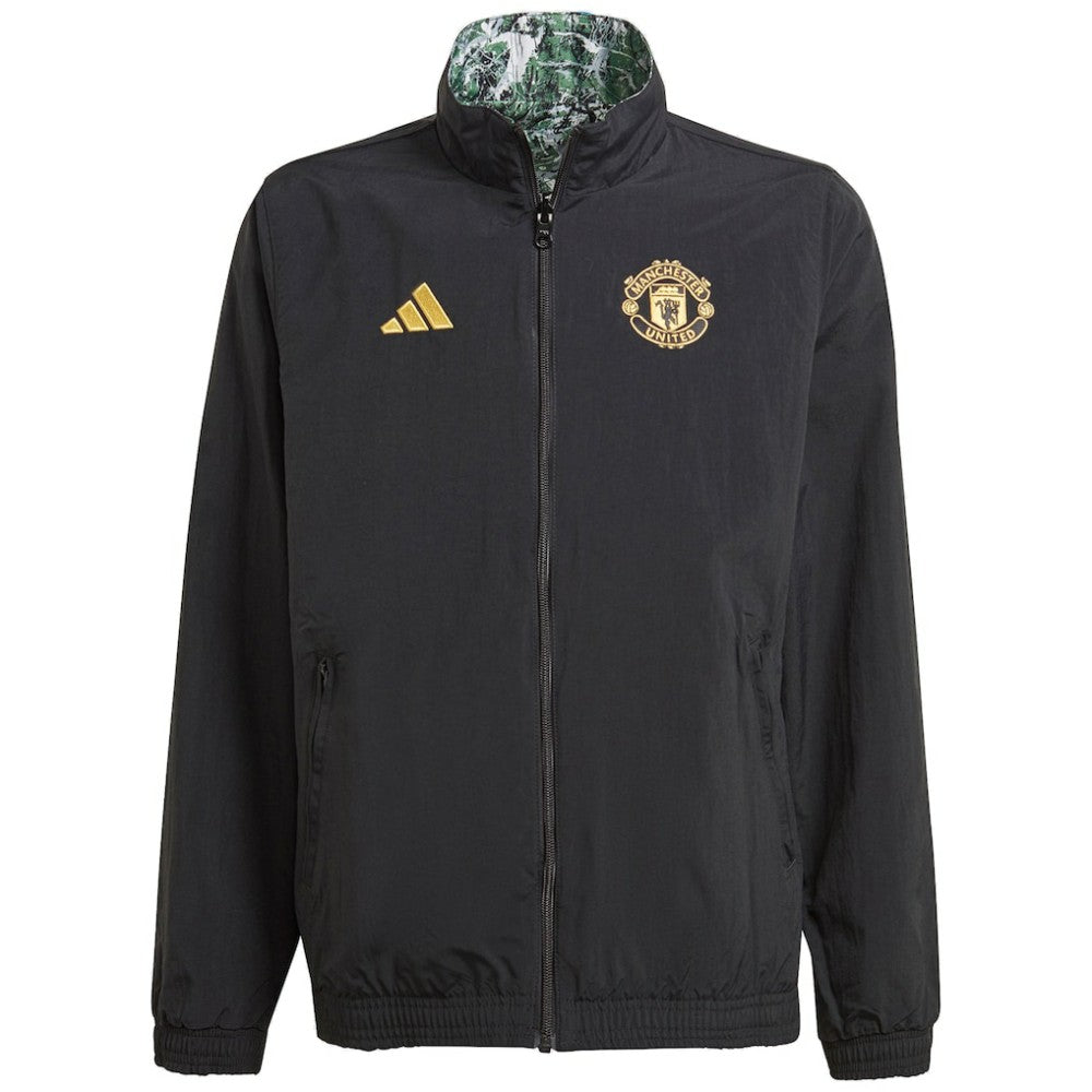 Manchester United x Stone Roses Originals Youth 2023/24 Reversible Anthem Full-Zip Jacket - Black on sale