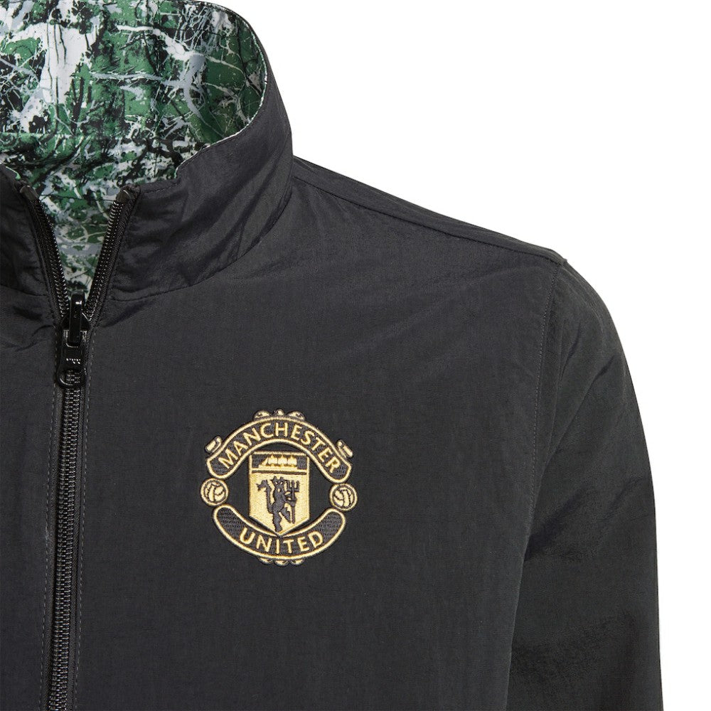 Manchester United x Stone Roses Originals Youth 2023/24 Reversible Anthem Full-Zip Jacket - Black on sale